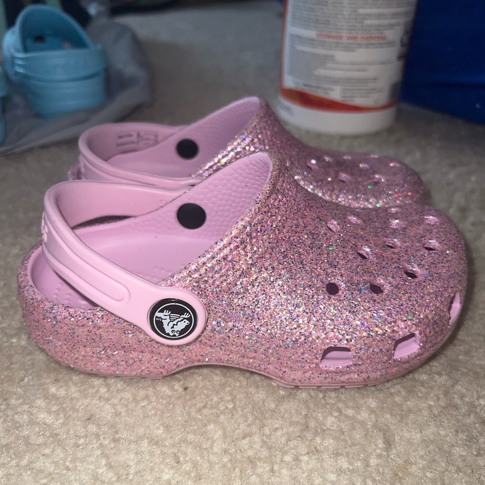 Glittery pink size 10 Crocs